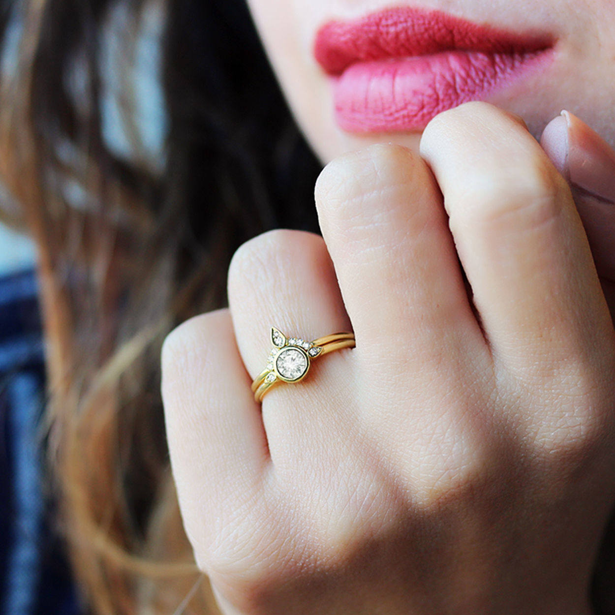 Minimal Diamond Wedding Rings Set Kiss Plus - sillyshinydiamonds