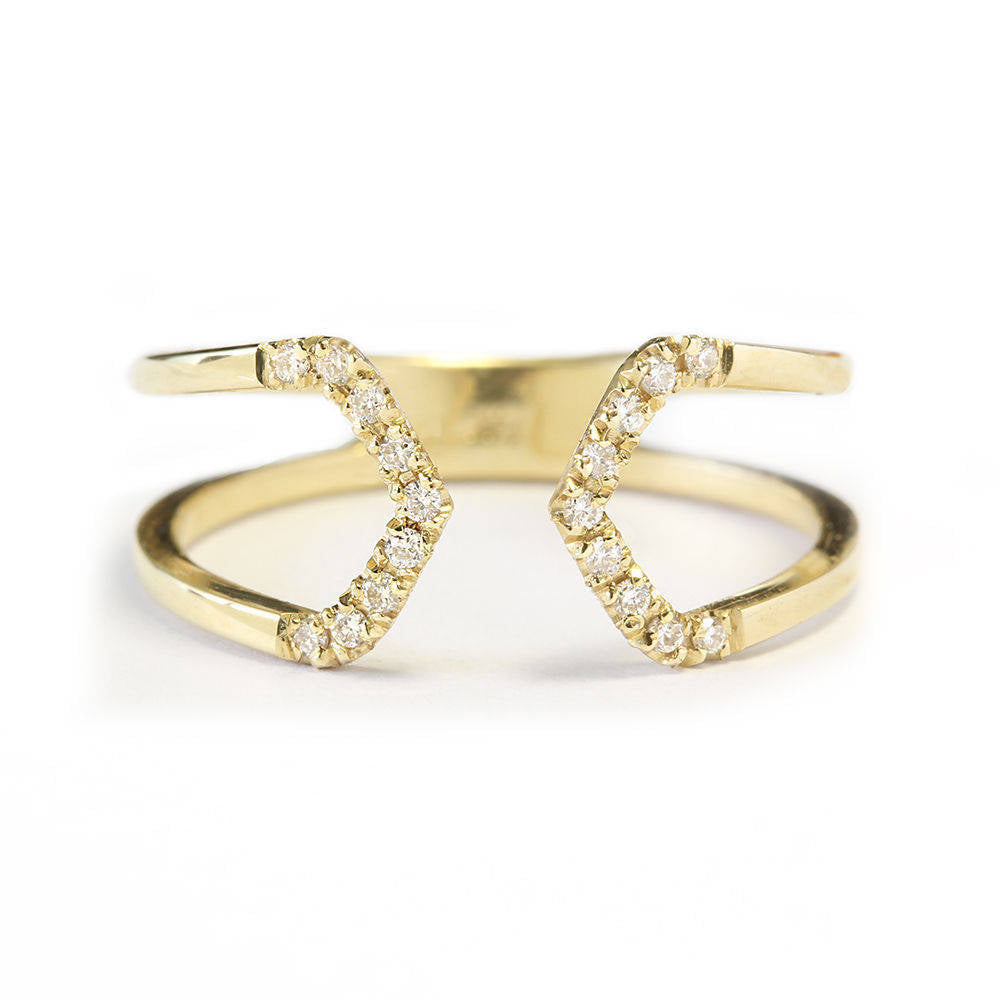 Tapered Diamond Cuff Ring - sillyshinydiamonds