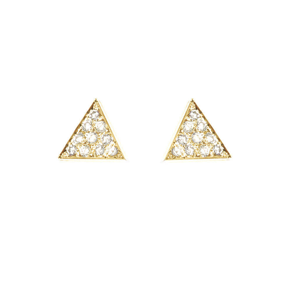 Triangle Diamond Stud Earrings - sillyshinydiamonds