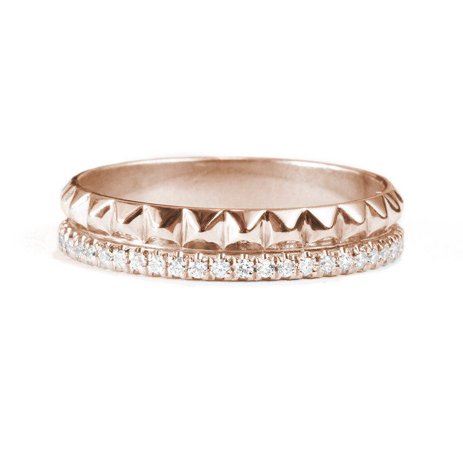 Gold Pyramids Eternity Diamond Ring - sillyshinydiamonds