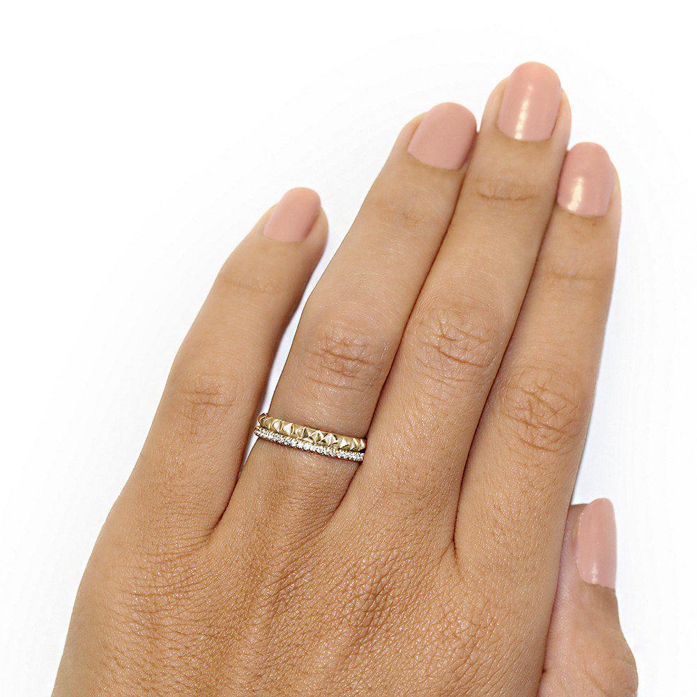 Gold Pyramids Eternity Diamond Ring - sillyshinydiamonds