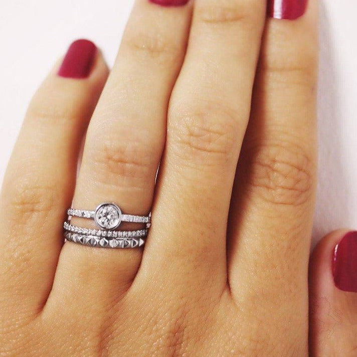 Gold Pyramids Eternity Diamond Ring - sillyshinydiamonds