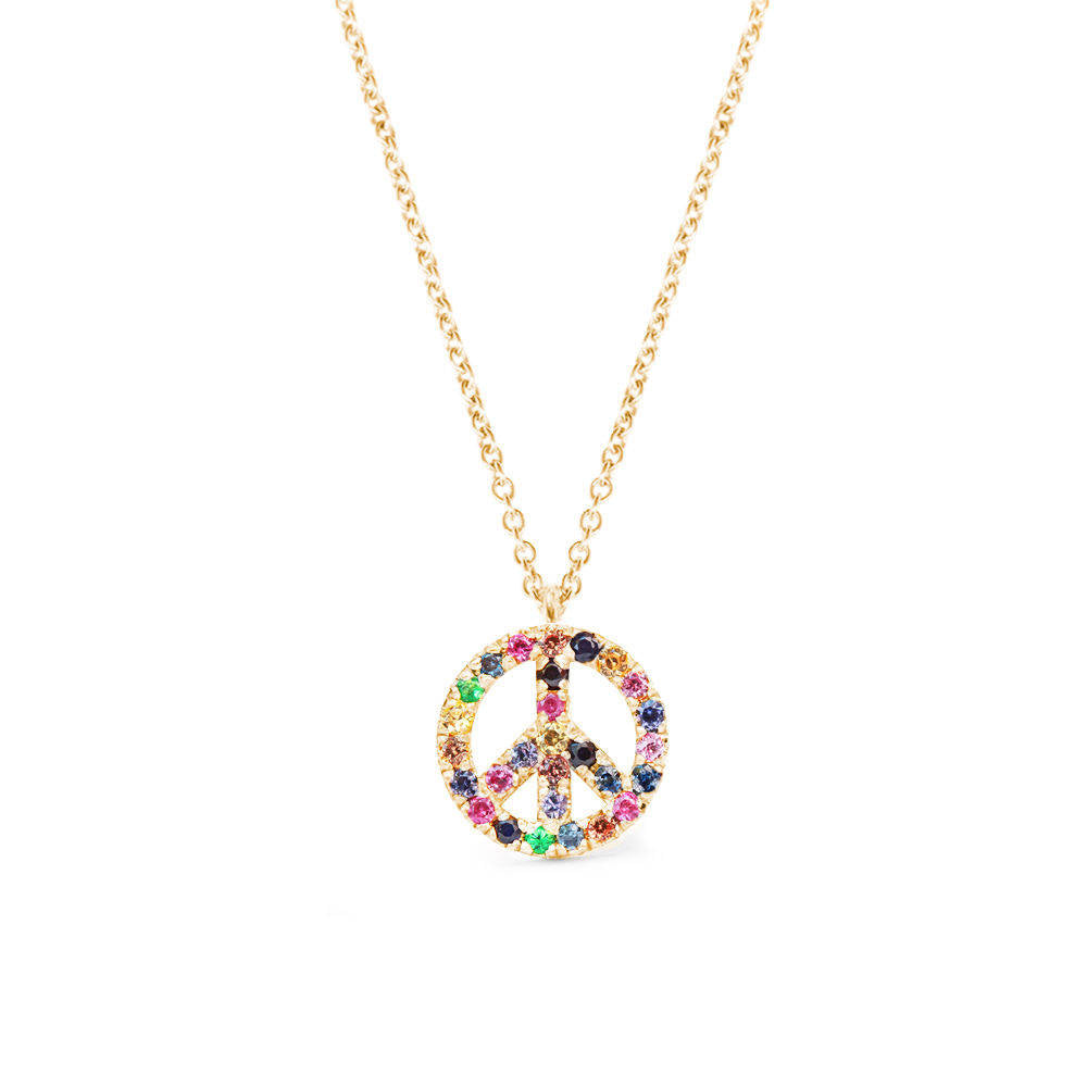 Peace Sign Rainbow Gemstone Colorful Mix - sillyshinydiamonds