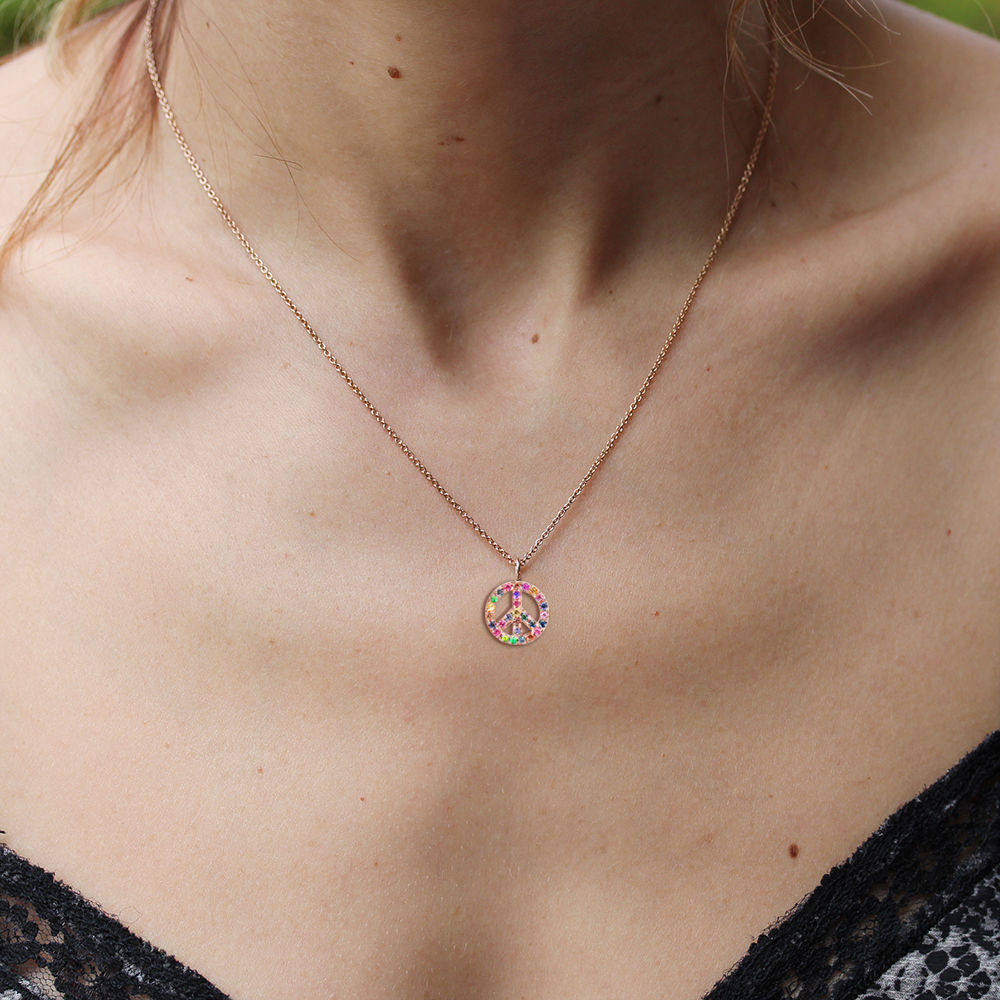 Peace Sign Rainbow Gemstone Colorful Mix - sillyshinydiamonds