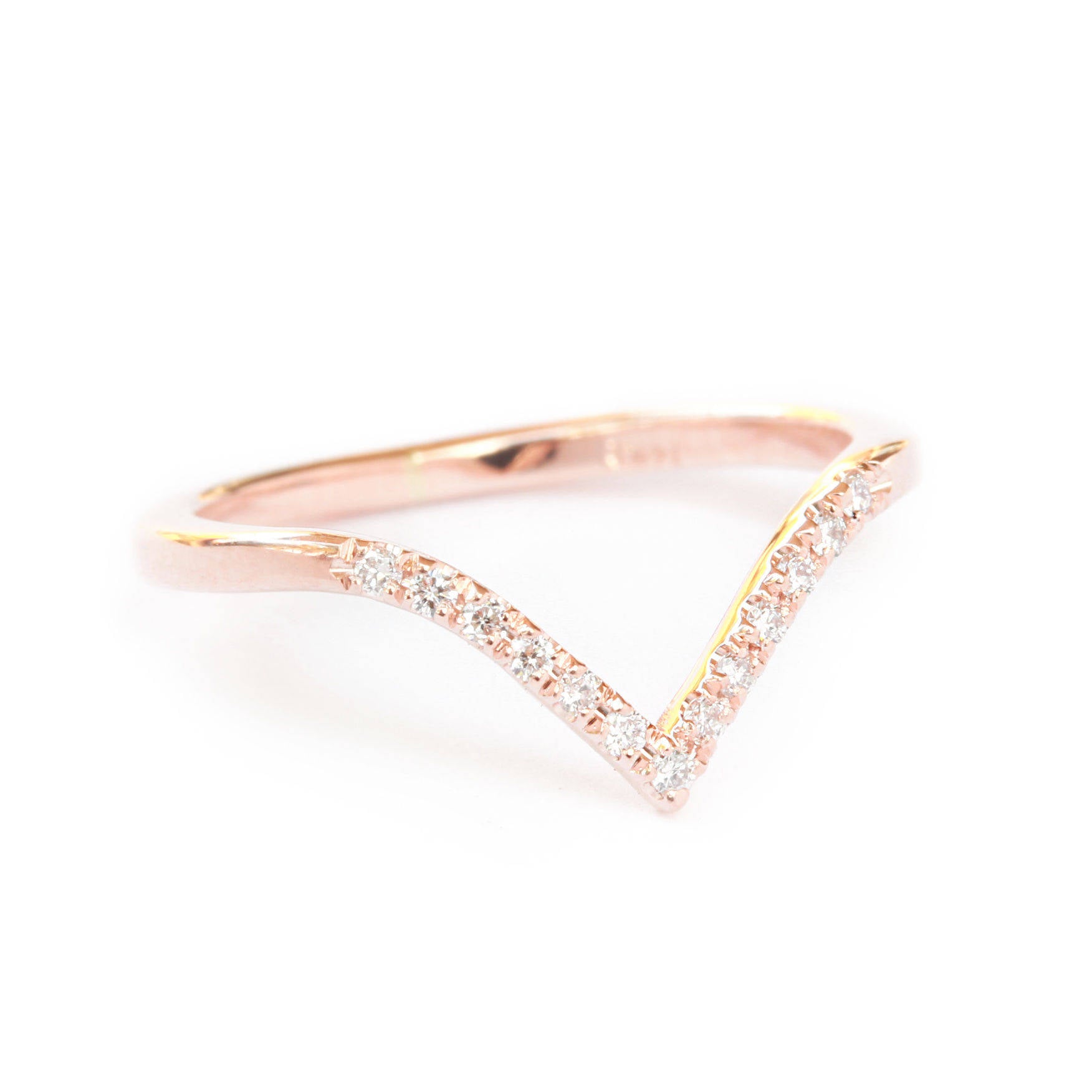 Deep Chevron V Diamond Ring - sillyshinydiamonds