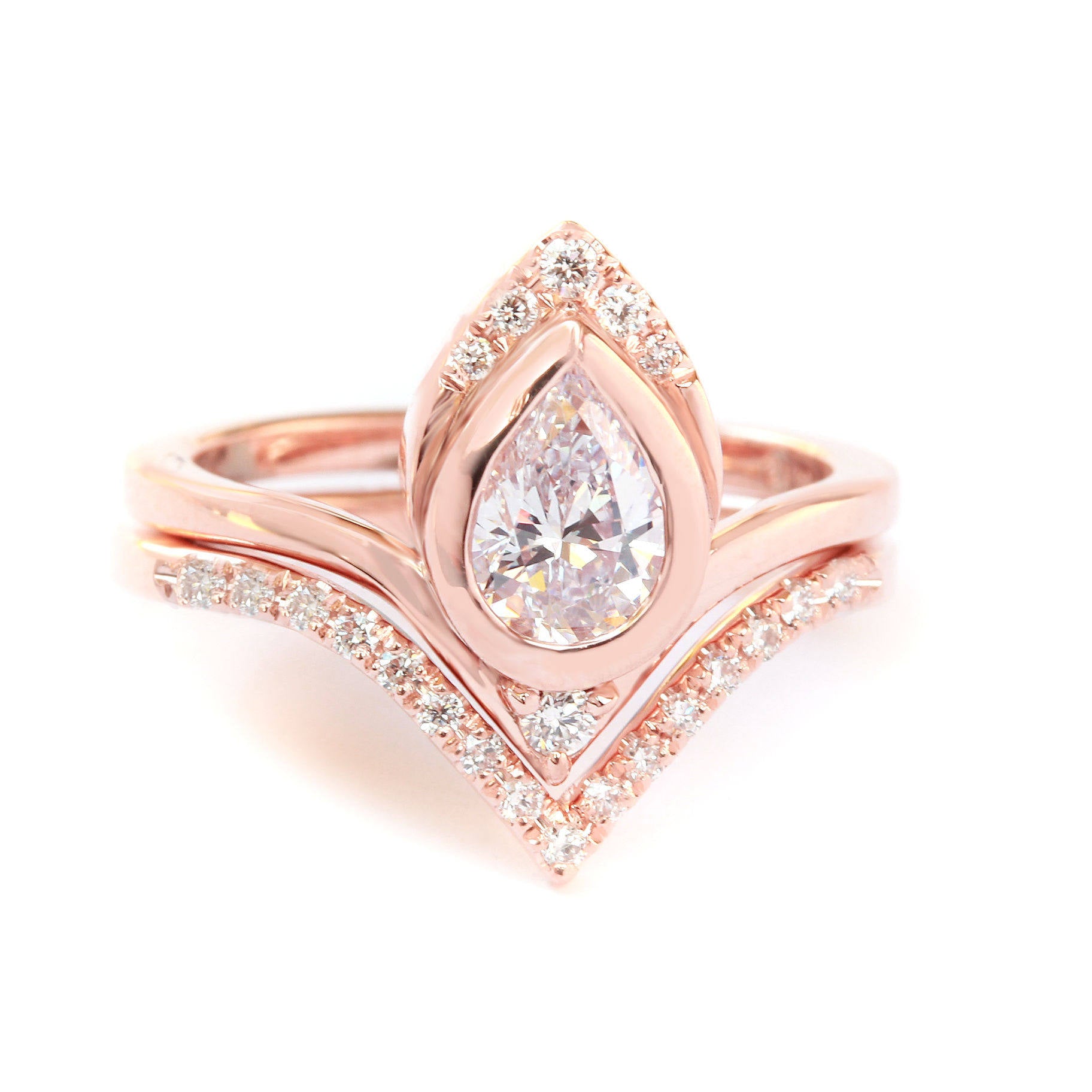 Deep Chevron V Diamond Ring - sillyshinydiamonds