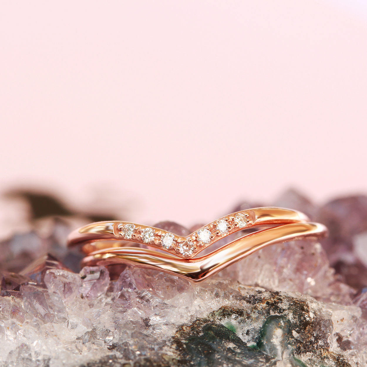 Dainty Gold V Ring - sillyshinydiamonds