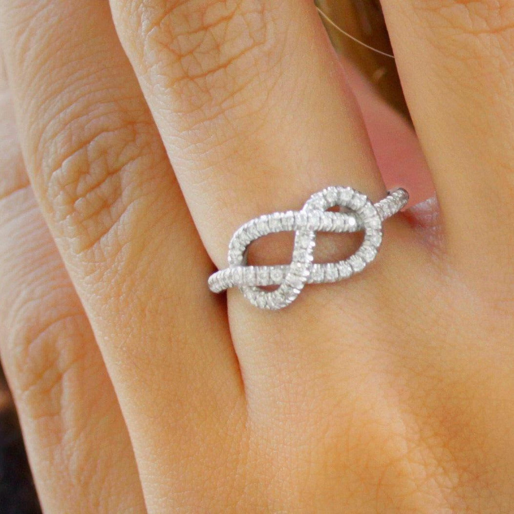 Infinity Knot Diamond Ring - sillyshinydiamonds