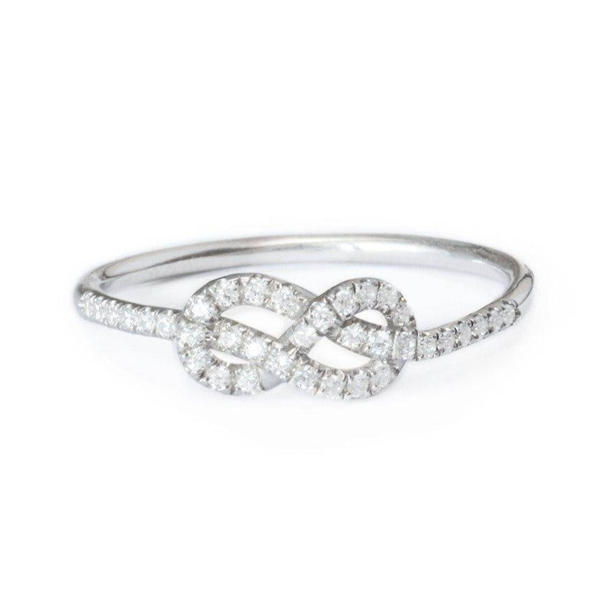 Mini Infinity Knot Diamond Ring - sillyshinydiamonds