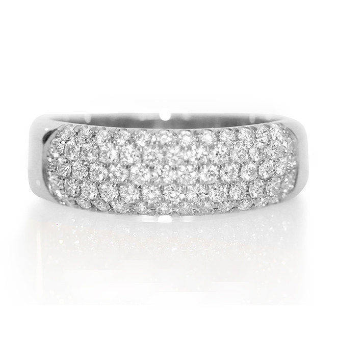 Five Diamond Rows Anniversary Ring - sillyshinydiamonds