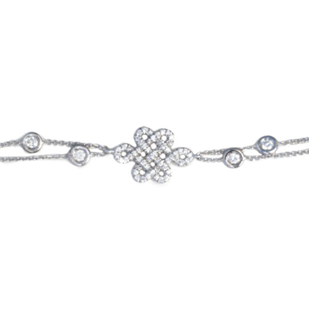 white gold Endless Love Knot bracelet , Diamonds by the yard chain Charm Bracelet - sillyshinydiamonds
