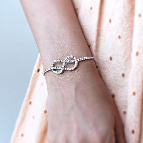 Infinity Knot Diamond Cuff Bangle - sillyshinydiamonds