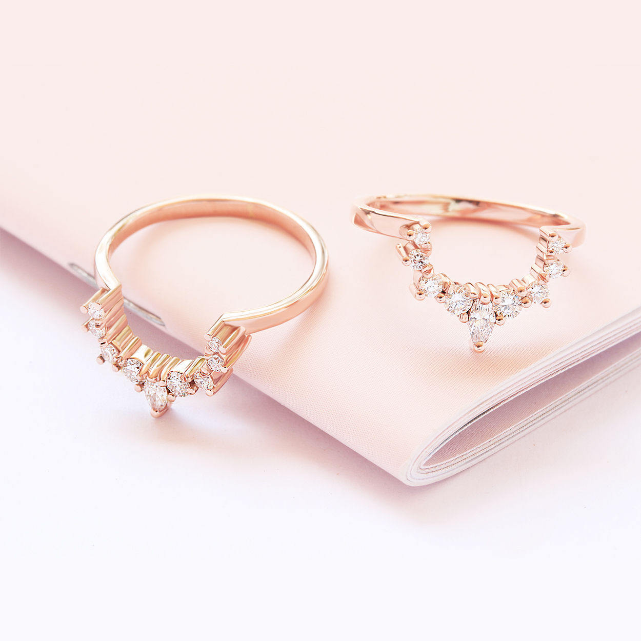 Nesting Crown Diamond Wedding Ring - Elati - sillyshinydiamonds