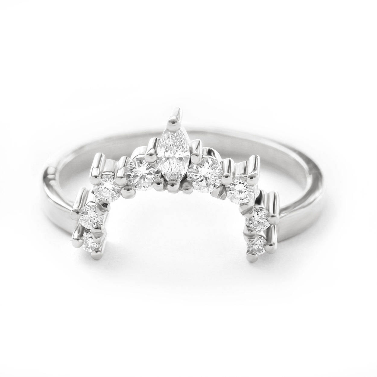 Nesting Crown Diamond Wedding Ring - Elati - sillyshinydiamonds