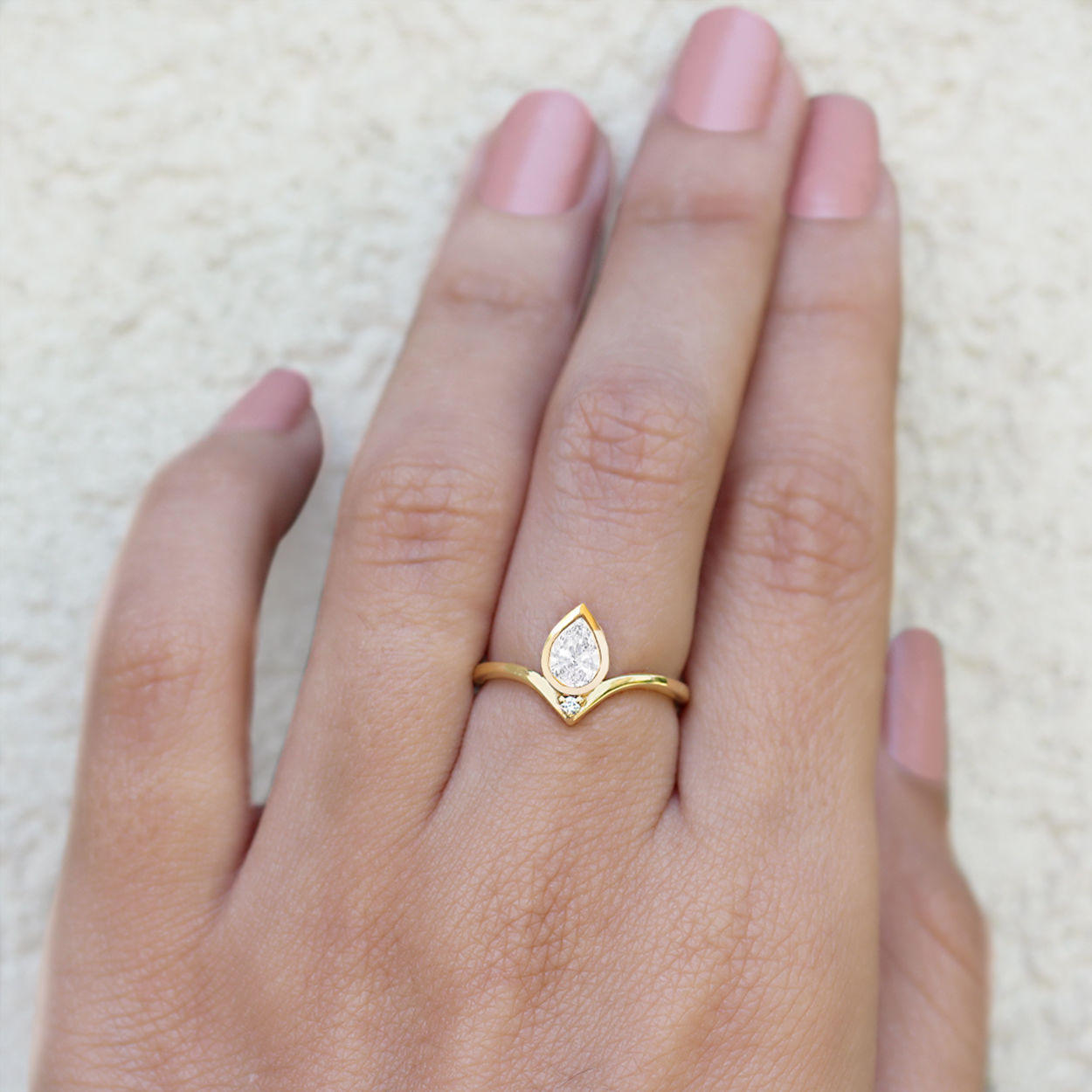 Pear diamond Bindi Engagement Ring - sillyshinydiamonds