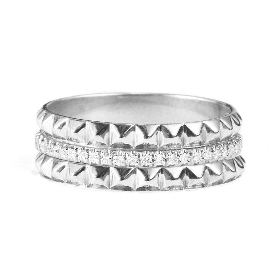 Gold & Diamonds Pyramid Eternity Diamond Ring - sillyshinydiamonds