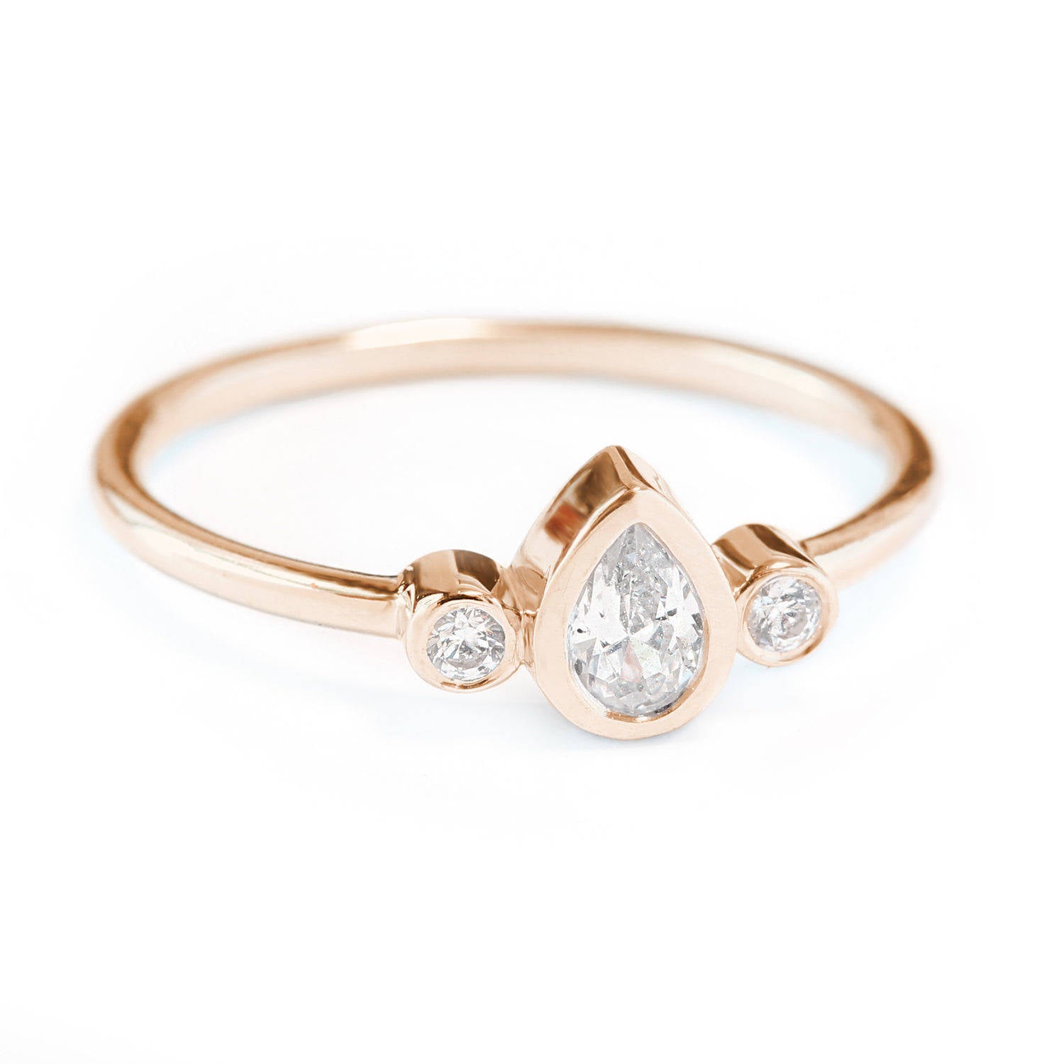 Minimal Pear Diamond Ring Libi - sillyshinydiamonds