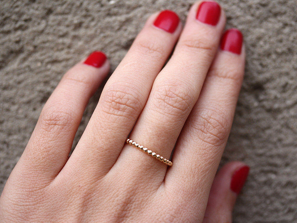 Bubbles Beads Gold Wedding Ring - sillyshinydiamonds