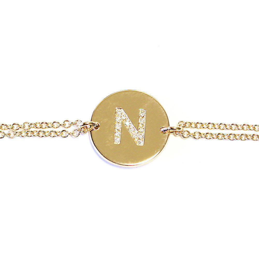 Initial Personalized Gold & Diamond ID Bracelet - sillyshinydiamonds