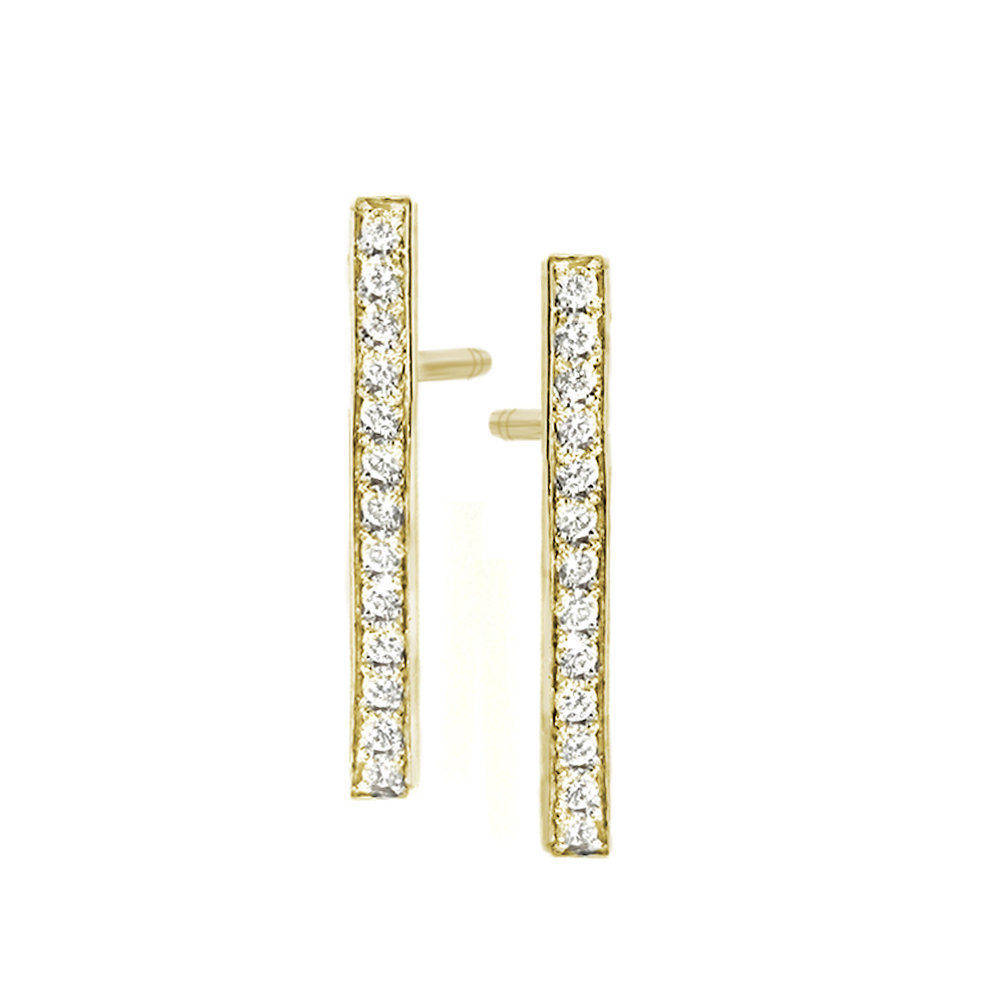 Diamond Bar, Dainty & Minimal Diamond Stud Earrings - sillyshinydiamonds