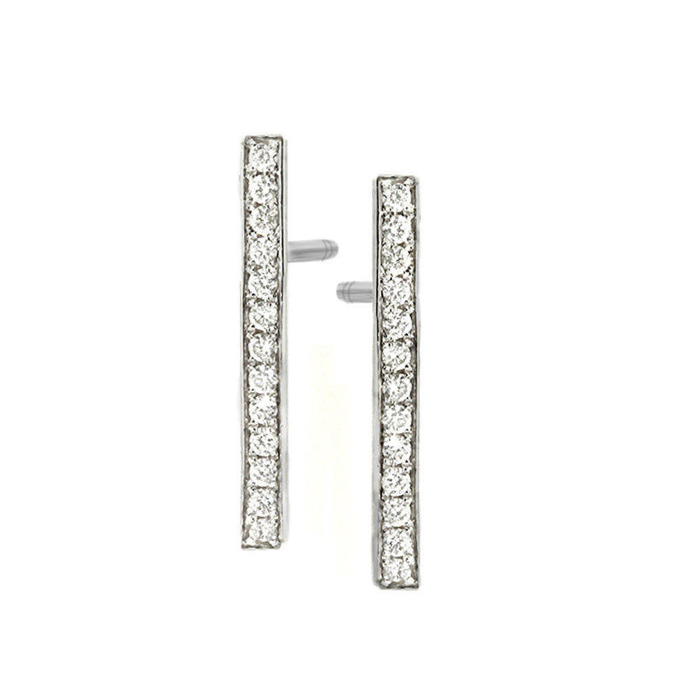 Diamond Bar, Dainty & Minimal Diamond Stud Earrings - sillyshinydiamonds