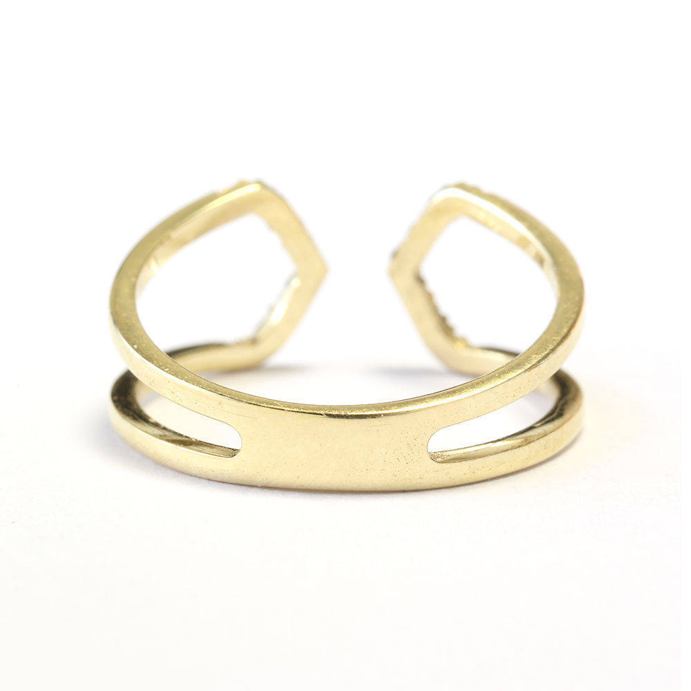 Tapered Diamond Cuff Ring - sillyshinydiamonds