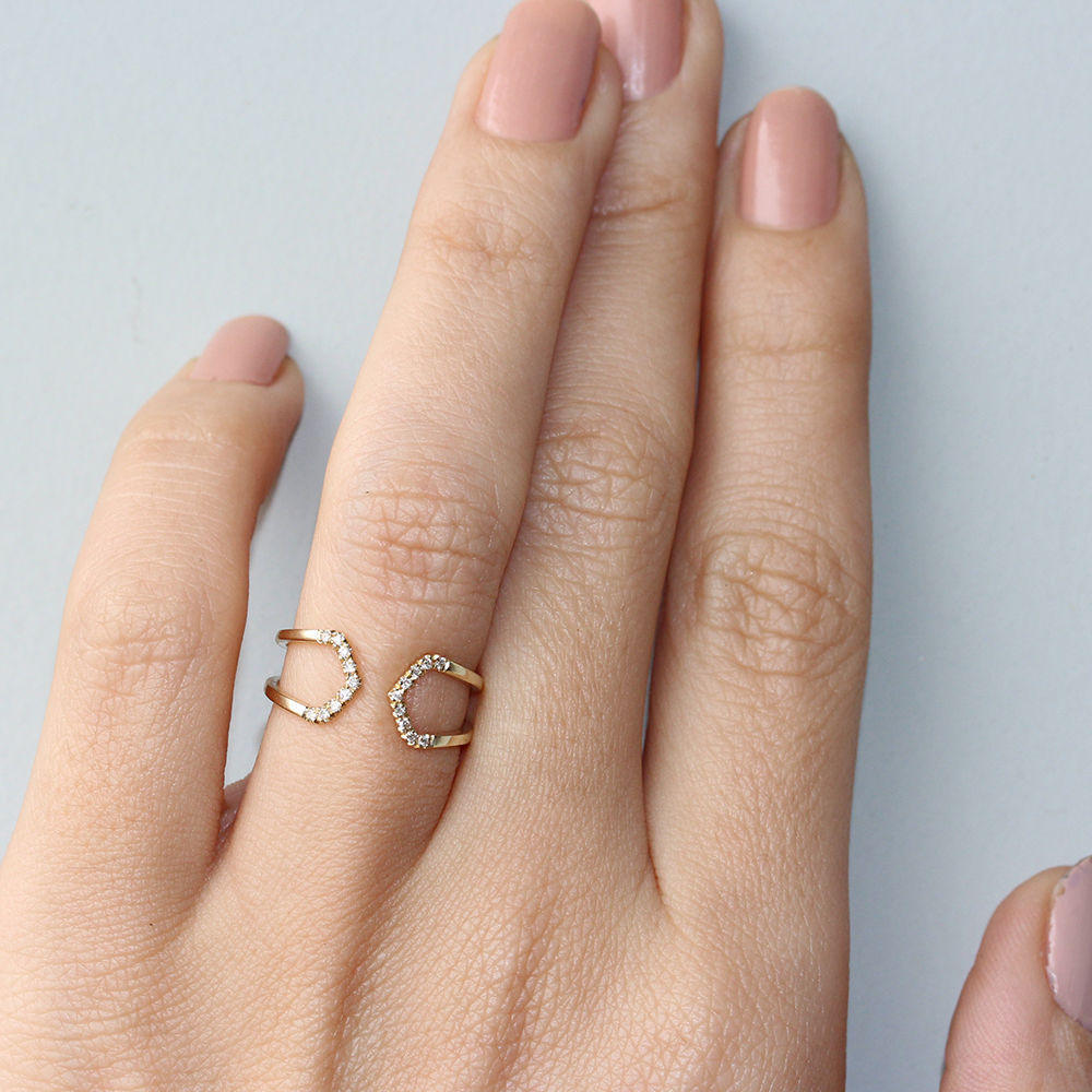 Tapered Diamond Cuff Ring - sillyshinydiamonds