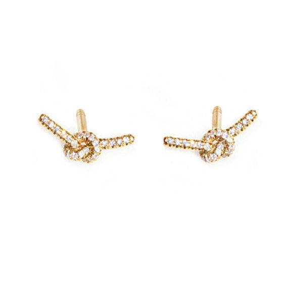 Love Knot Diamond Stud Earrings - sillyshinydiamonds