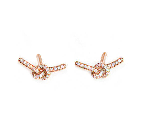 Love Knot Diamond Stud Earrings - sillyshinydiamonds