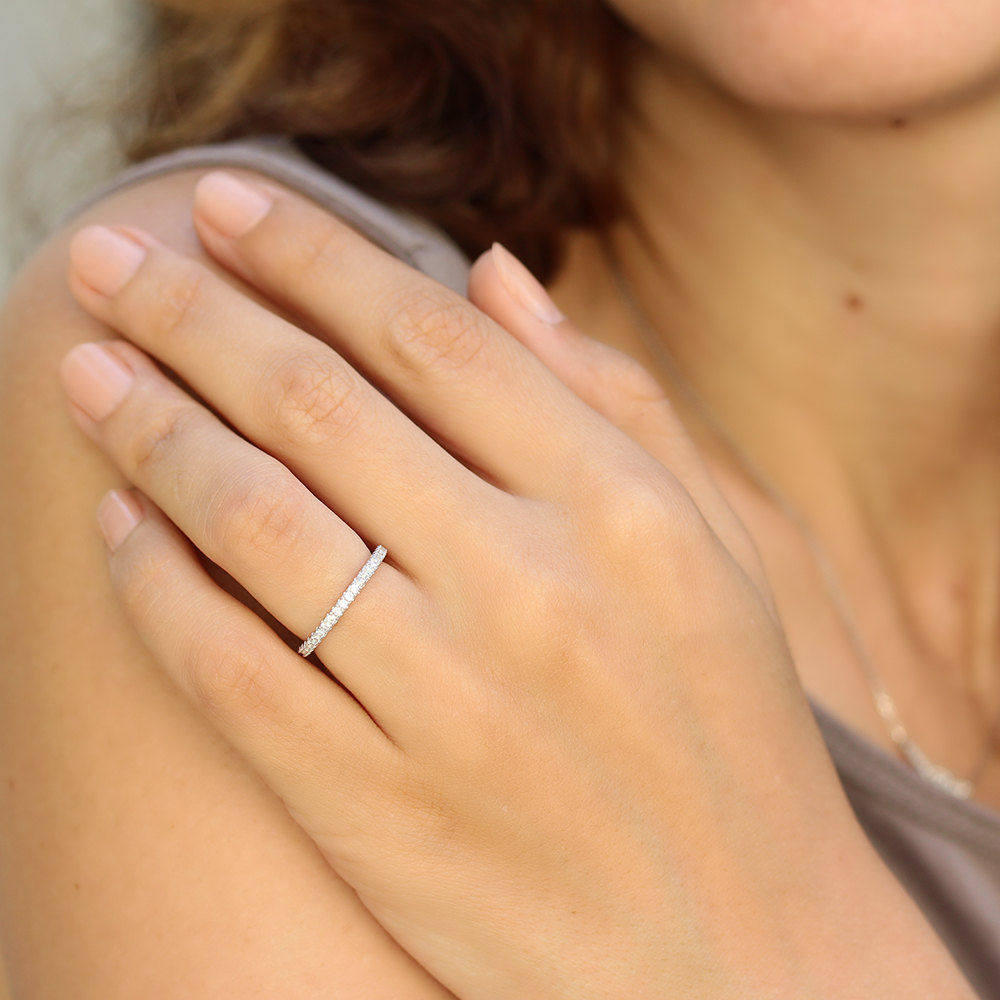 Half Eternity Diamond Wedding Band, 2.5mm - sillyshinydiamonds