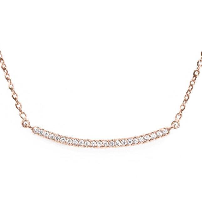 Curve Diamond Bar Necklace - sillyshinydiamonds