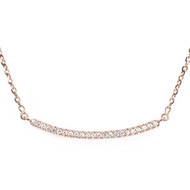 Curve Diamond Bar Necklace - sillyshinydiamonds