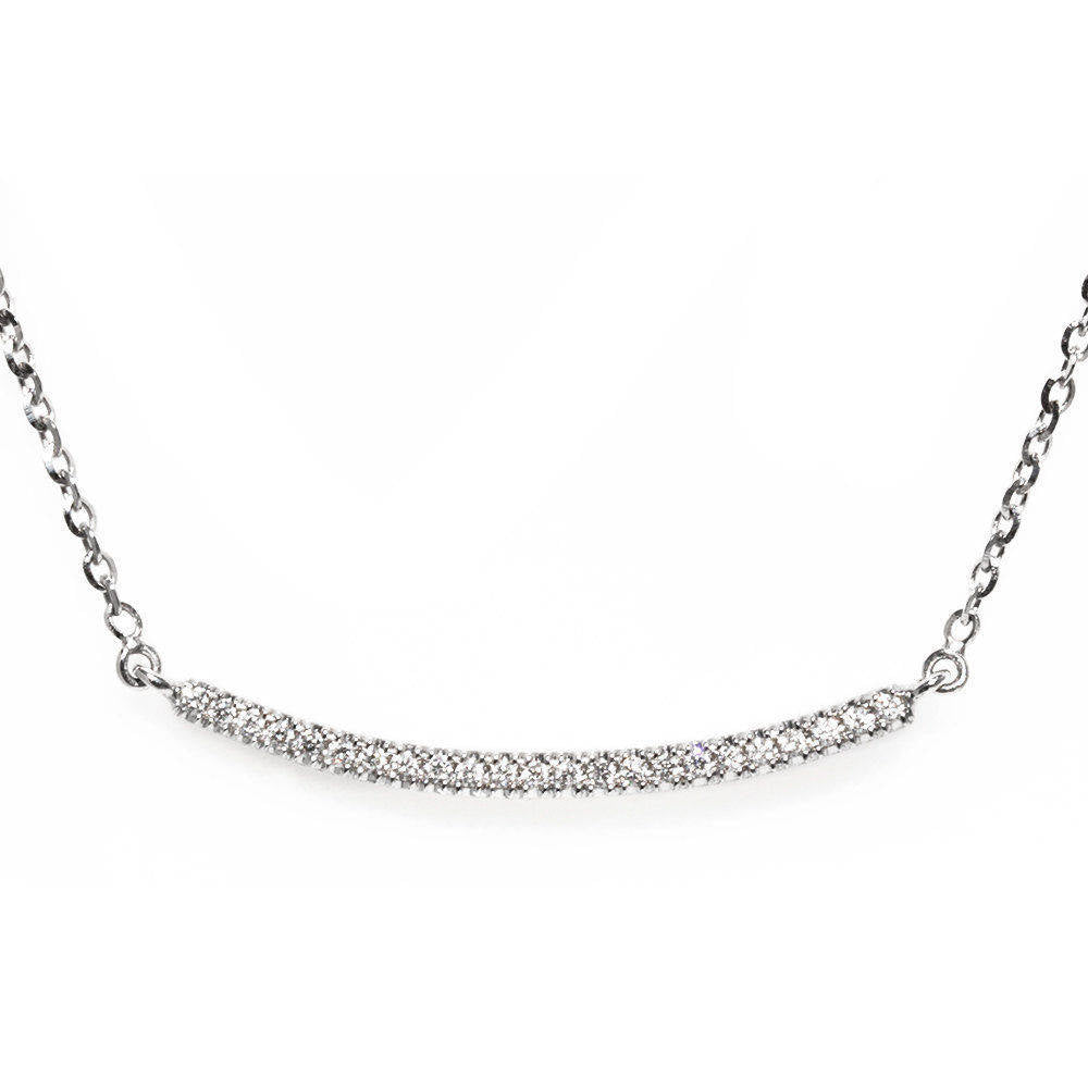 Curve Diamond Bar Necklace - sillyshinydiamonds