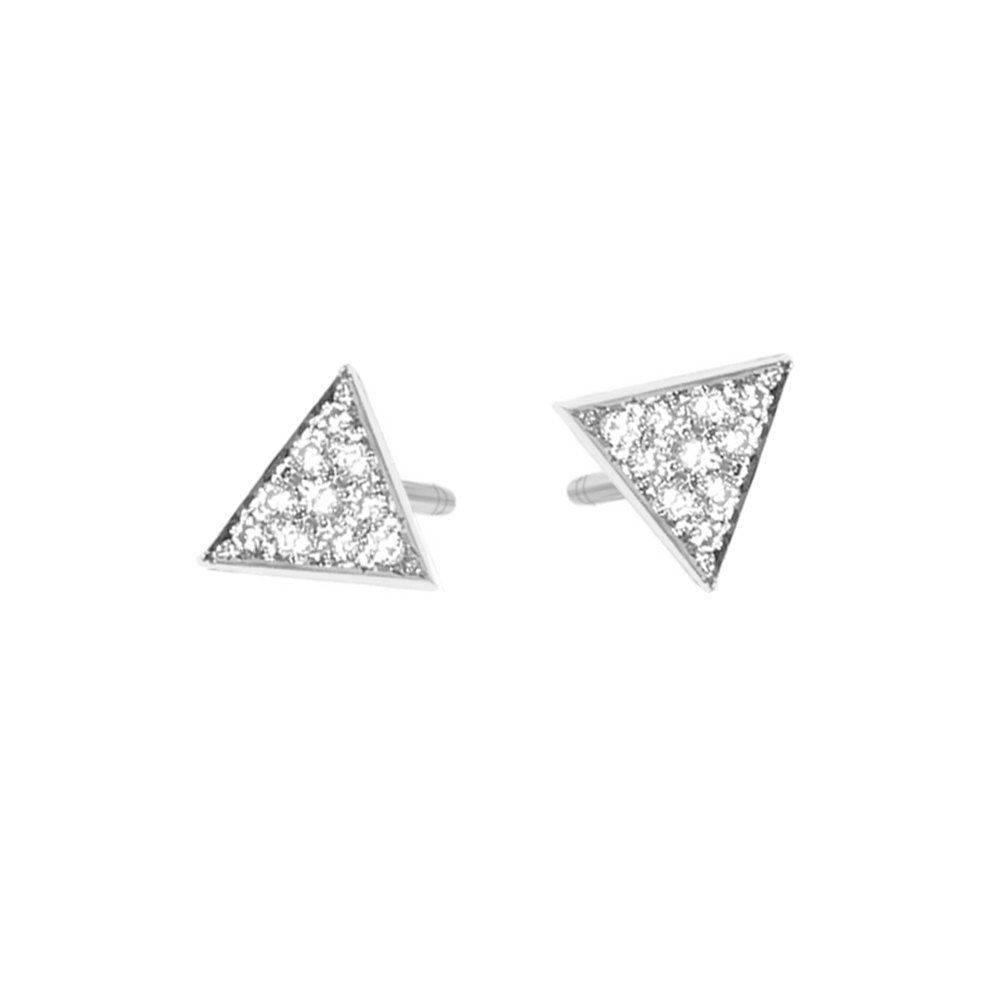 Triangle Diamond Stud Earrings - sillyshinydiamonds