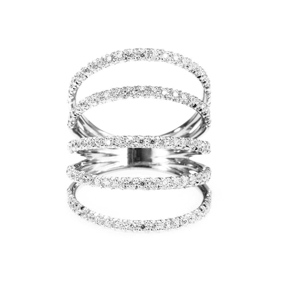 Diamonds Shield Statement Wide Diamond Ring - sillyshinydiamonds