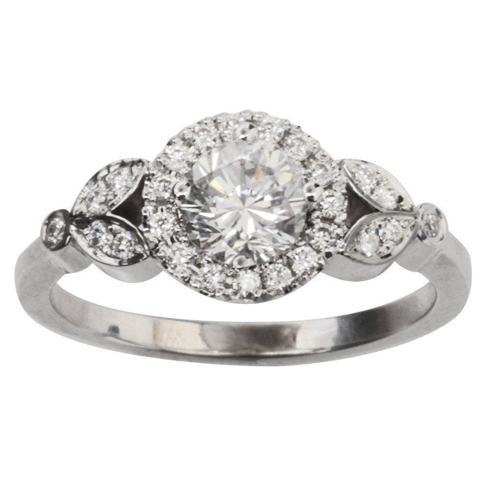 Rome Diamond 0.65ct Halo Unique Engagement Ring - sillyshinydiamonds