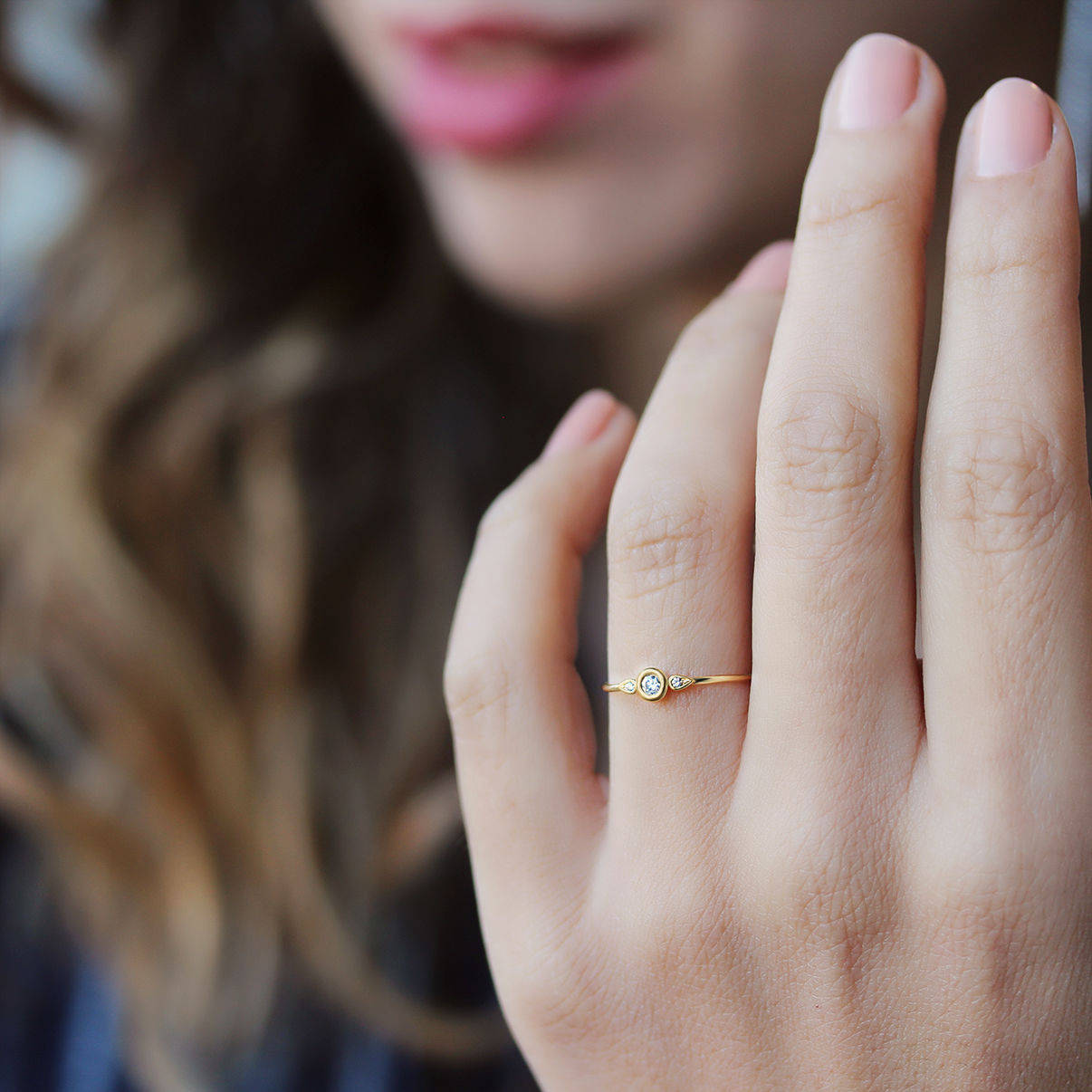 Kiss Plus Dainy Diamond Promise Ring - sillyshinydiamonds
