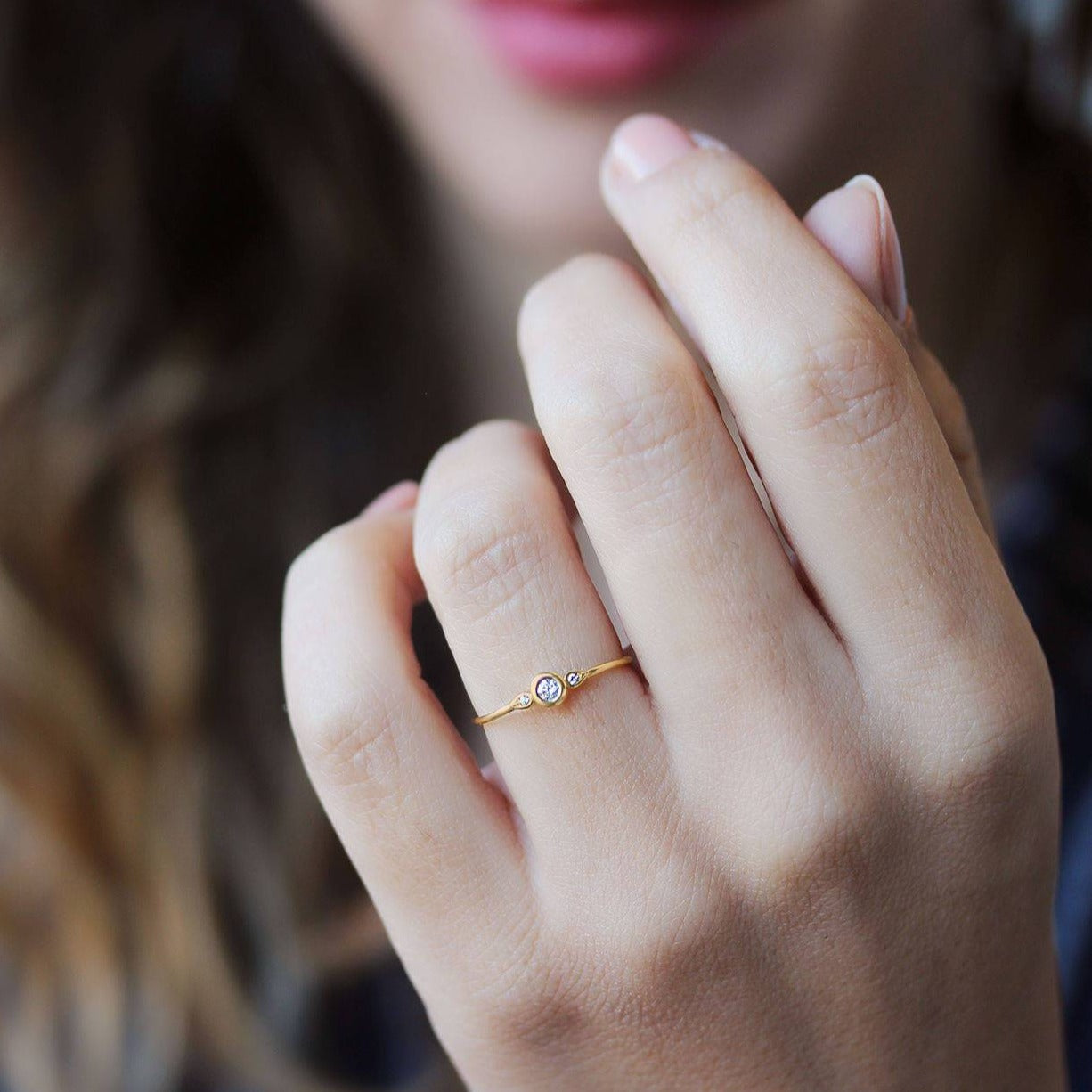 Kiss Plus Dainy Diamond Promise Ring - sillyshinydiamonds