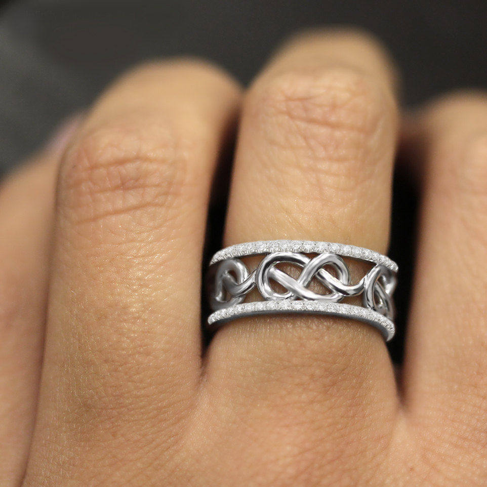 Celtic Infinity Knot Diamond Anniversary Ring - sillyshinydiamonds