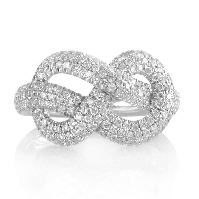 Anniversary statement Infinity Knot Diamond Ring,. - sillyshinydiamonds