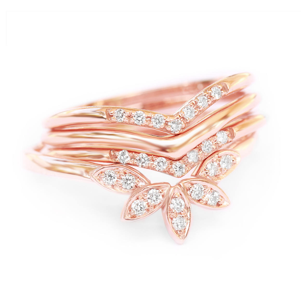 Dainty Gold V Ring - sillyshinydiamonds