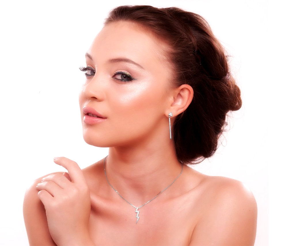 Thunder Lightning Diamond Pendant Necklace - sillyshinydiamonds