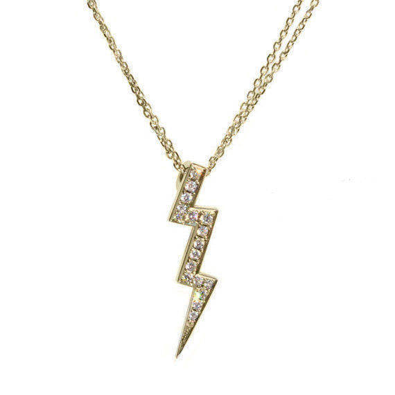 Thunder Lightning Diamond Pendant Necklace - sillyshinydiamonds