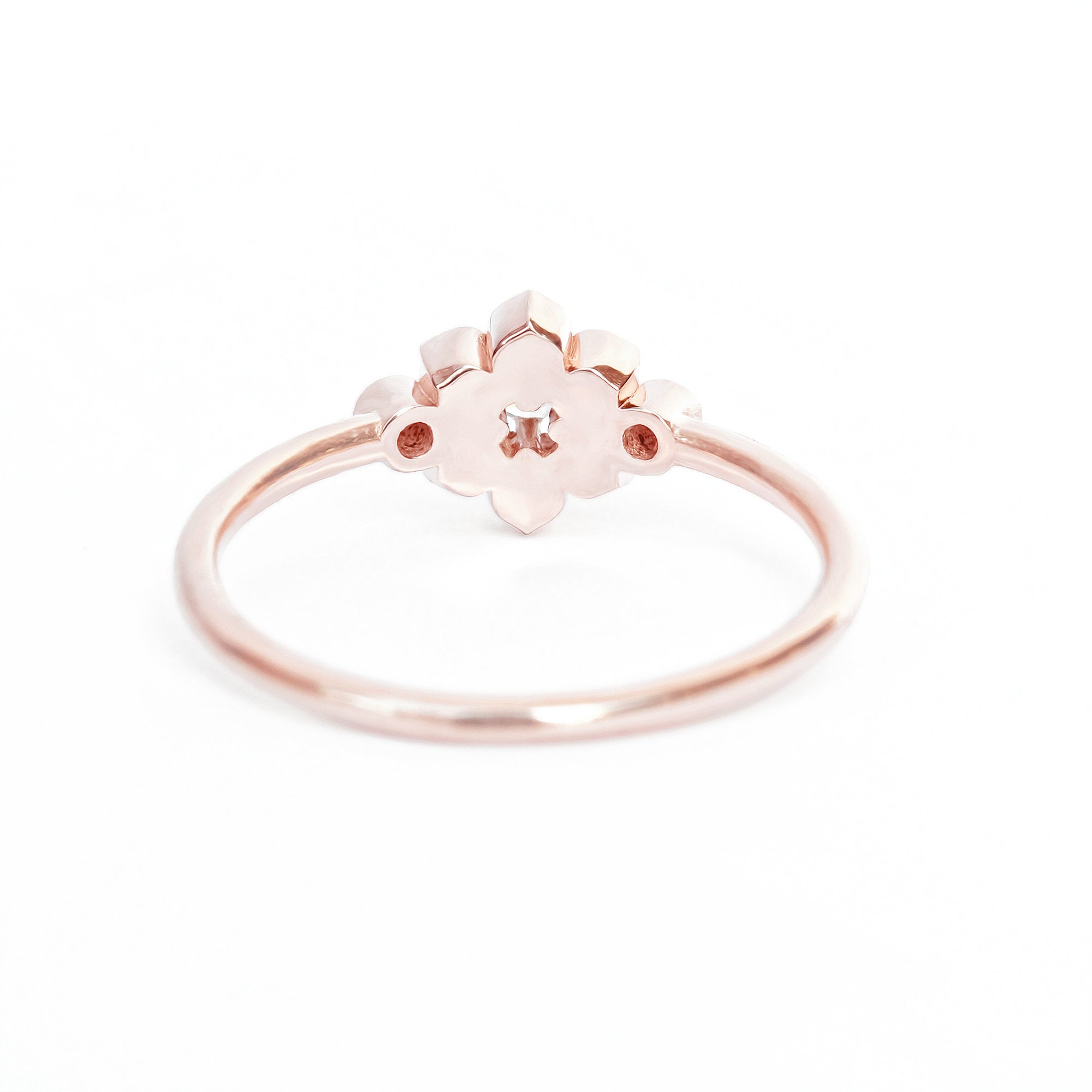 Lily Flower Mini Diamond Ring - sillyshinydiamonds