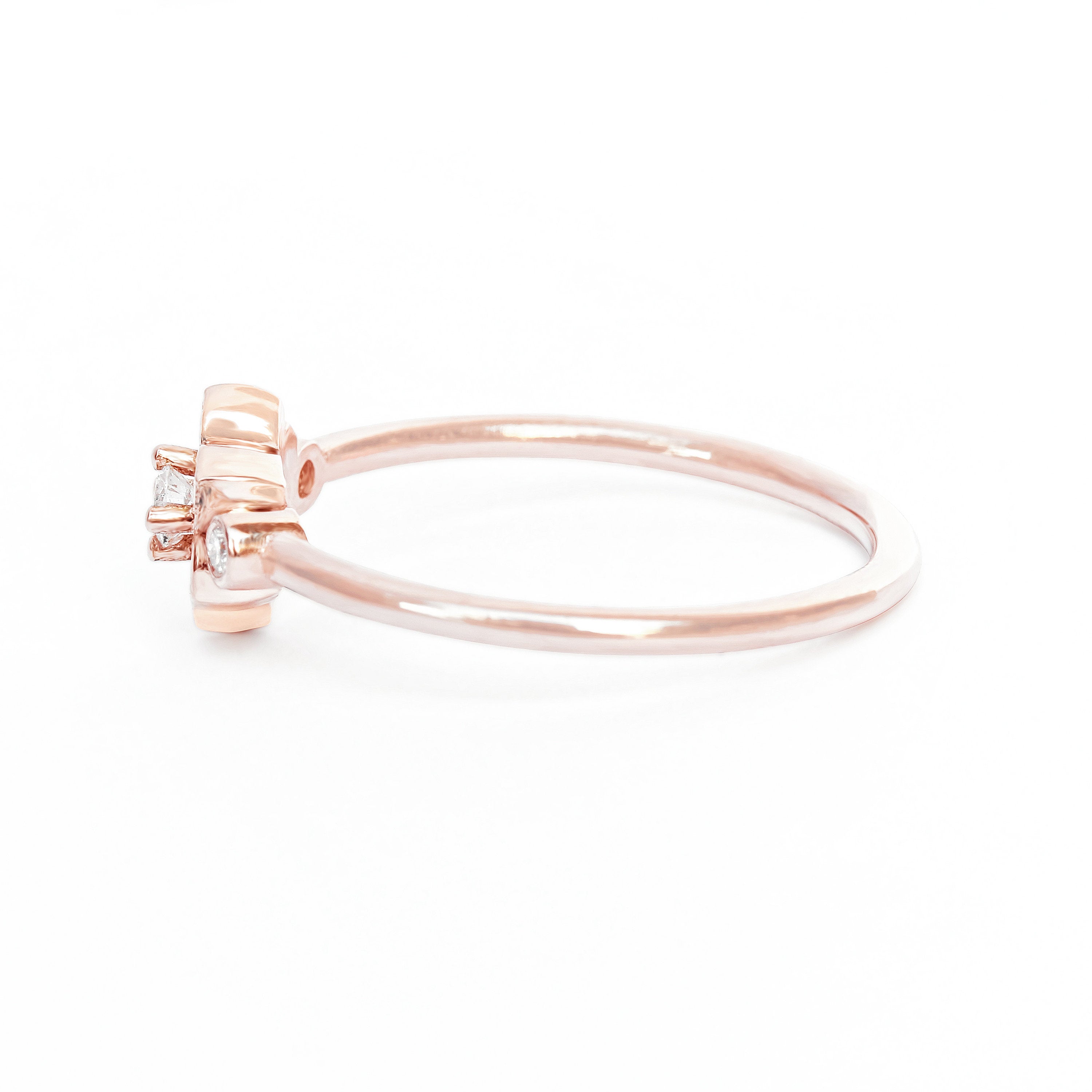Lily Flower Mini Diamond Ring - sillyshinydiamonds