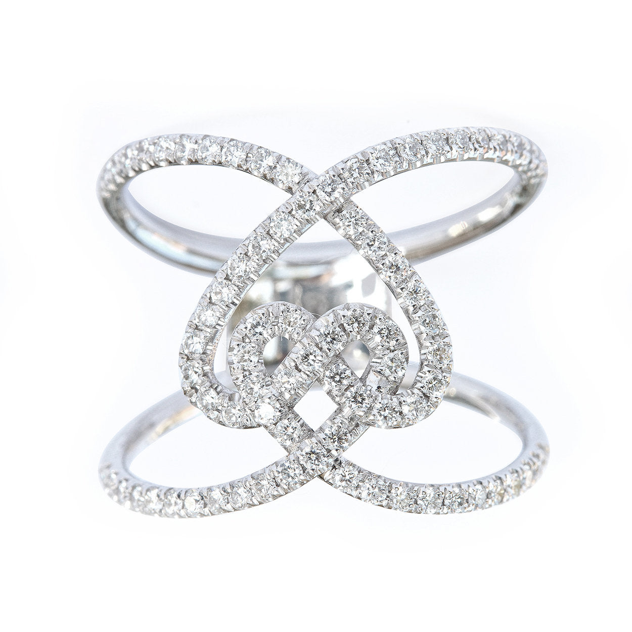 Hearts Lock Unique Statement, Wide Lace Diamond Ring - sillyshinydiamonds