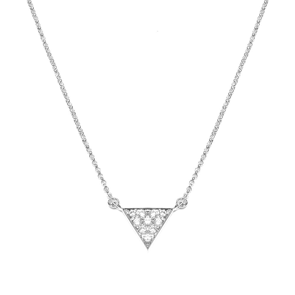 Triangle Diamond Pendant Necklace - sillyshinydiamonds