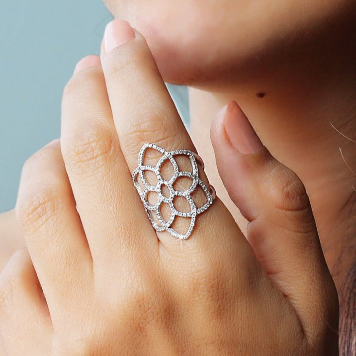 Dream Catcher Lace Diamond Ring - sillyshinydiamonds