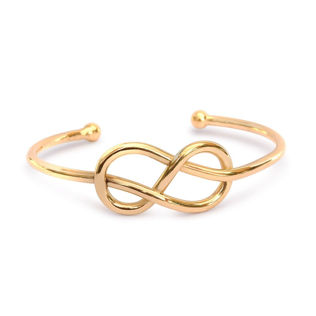 Infinity Knot Gold Cuff Bangle - sillyshinydiamonds