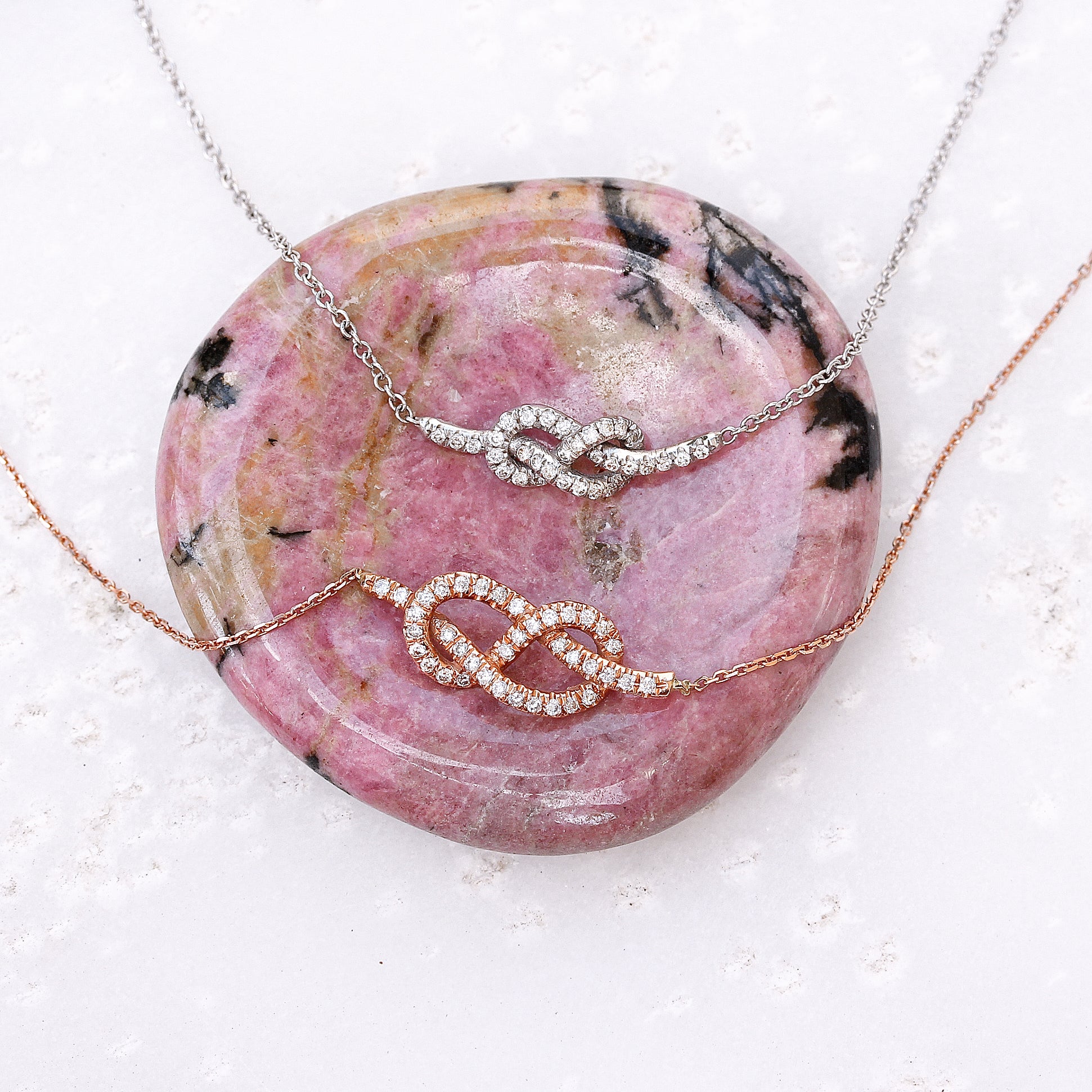 Small Infinity Knot Diamond Necklace